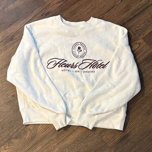 Abercrombie & Fitch White Sweatshirt with Purple Print